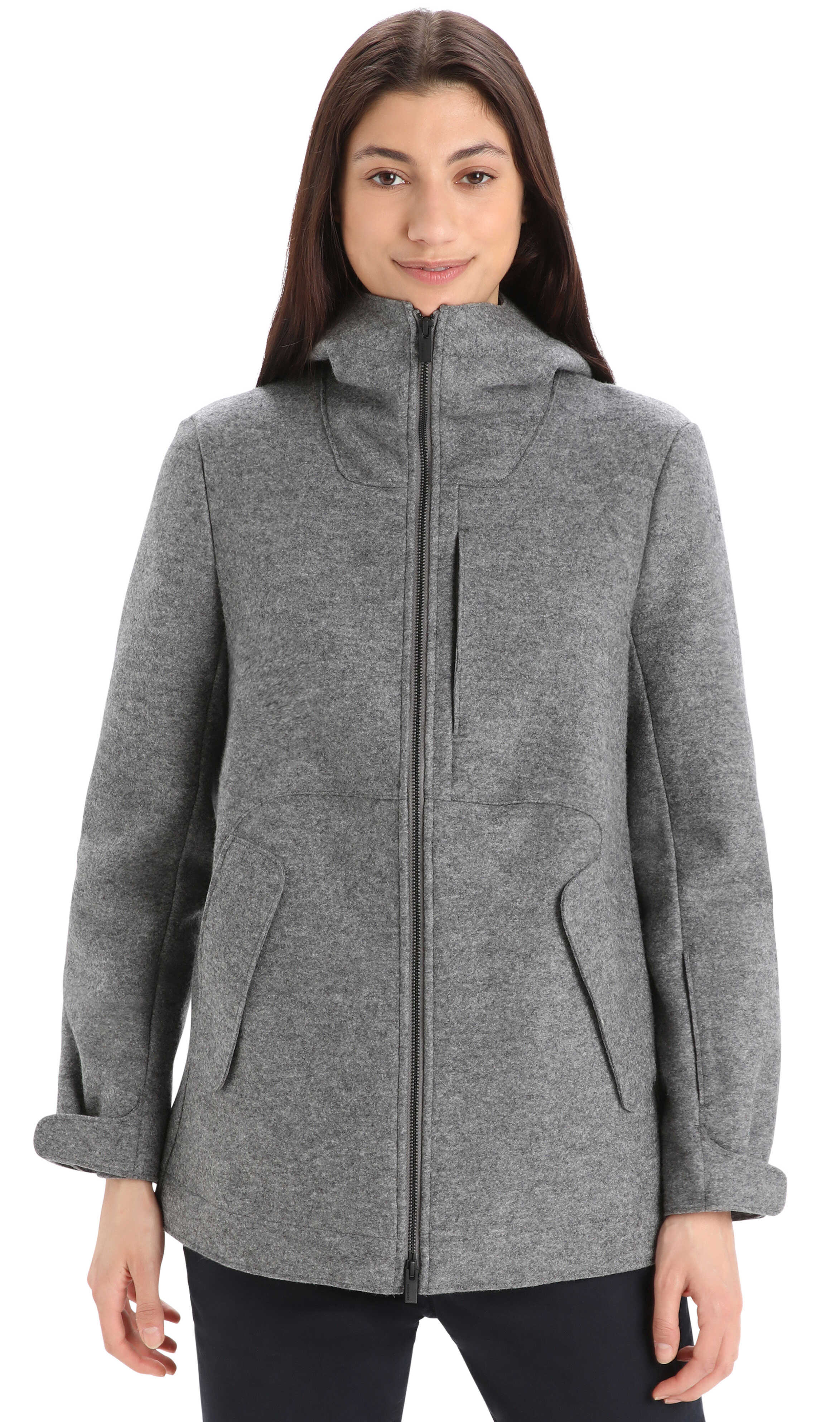 Women's wool cheap jacket with hood